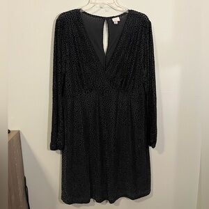 a new day Black Textured Long Sleeve Dress